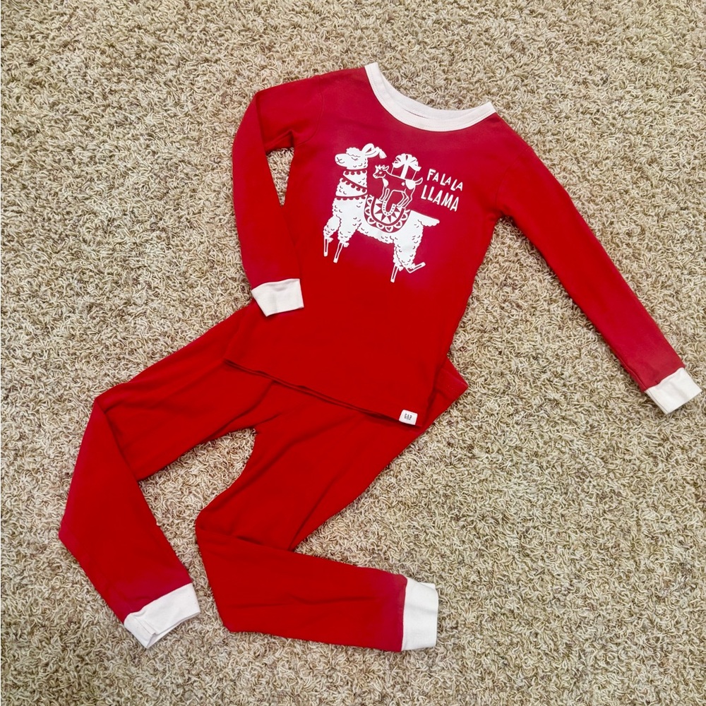 GAP Red Fa La Llama Kids Pajama Set